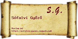 Sófalvi Győző névjegykártya
